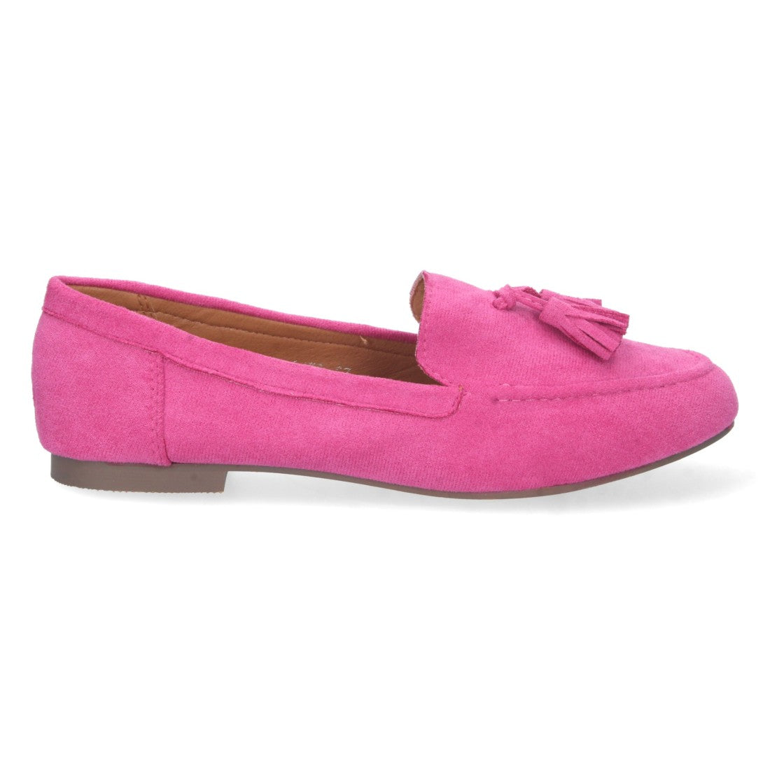 Mocasín plano de mujer con flecos en el empeine