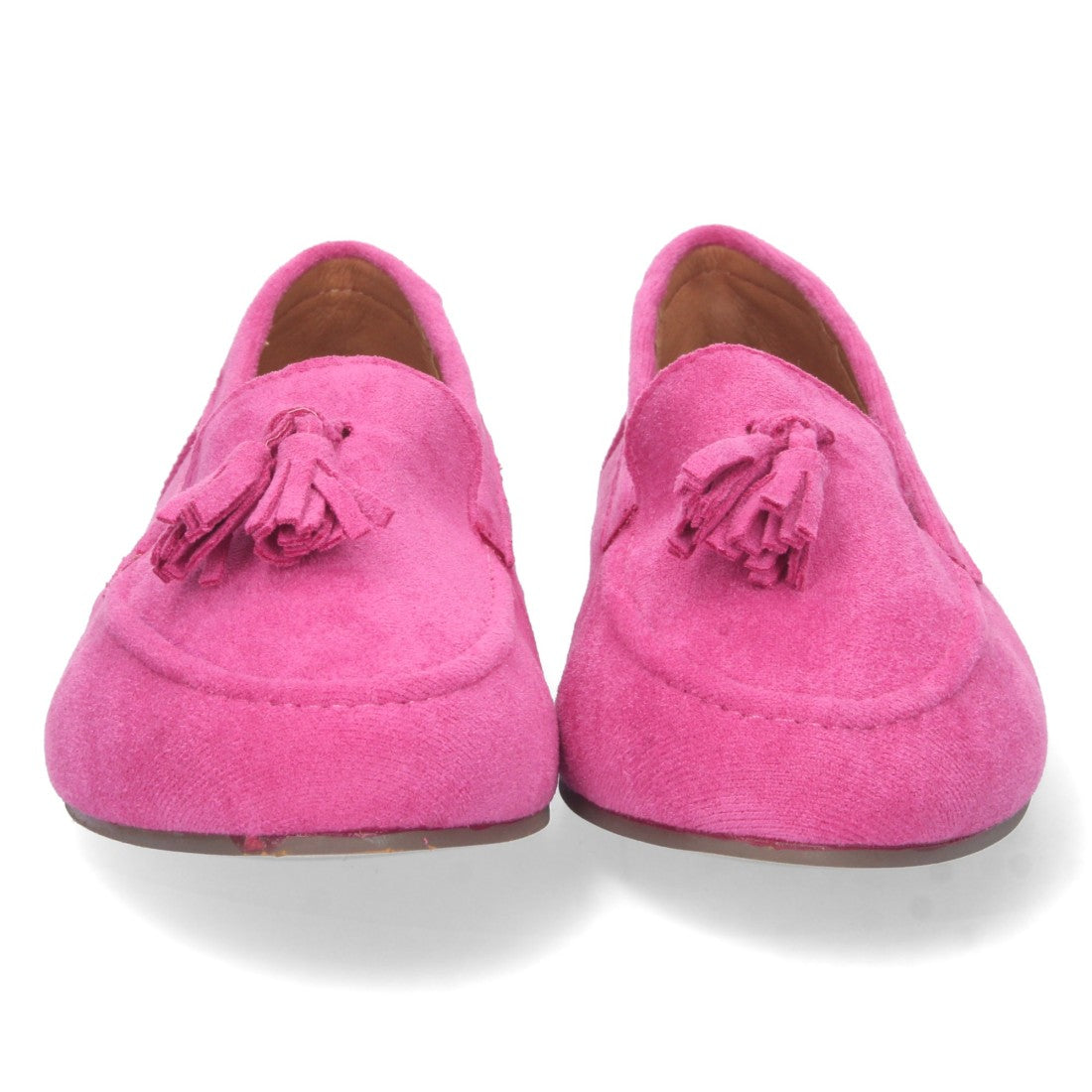 Mocasín plano de mujer con flecos en el empeine