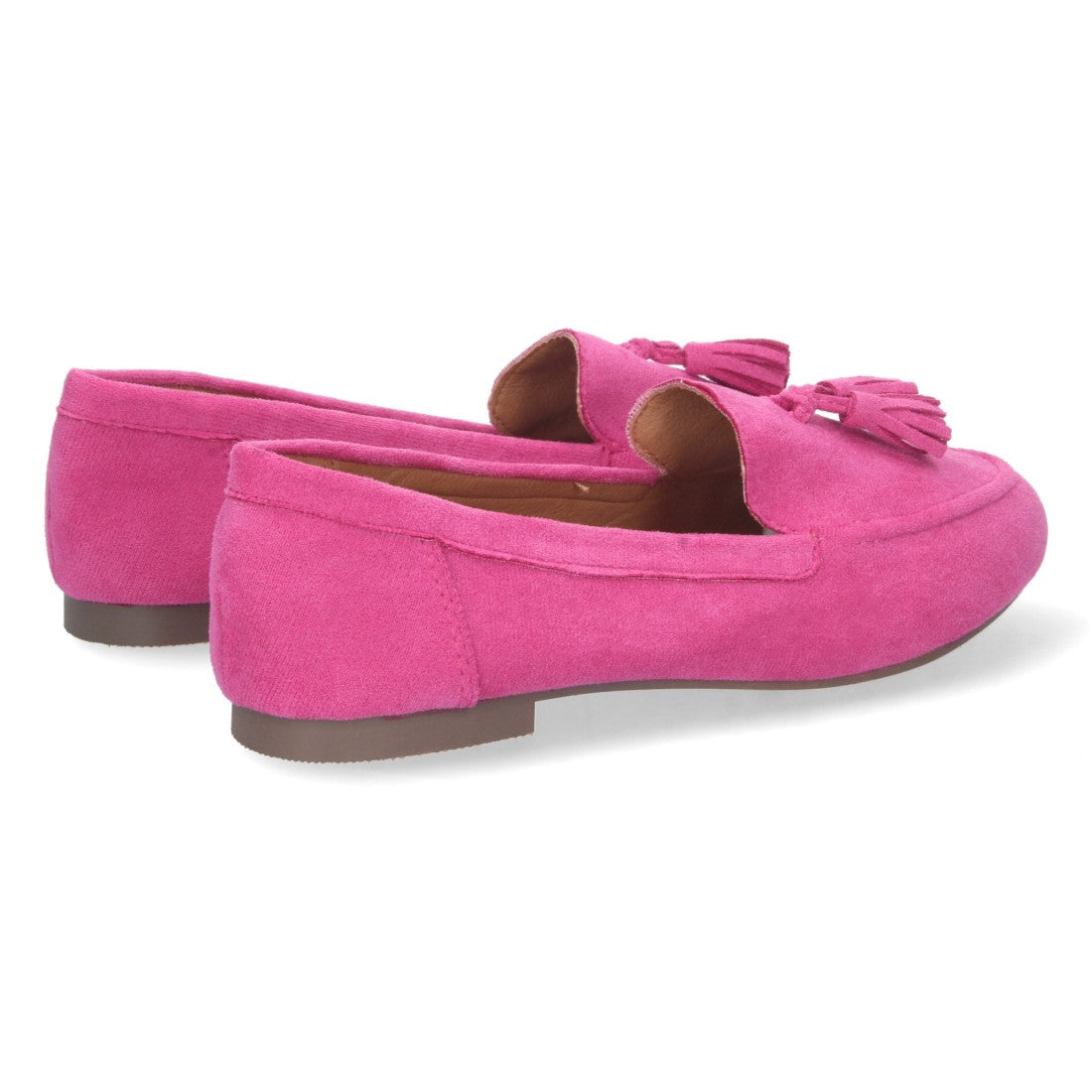 Mocasín plano de mujer con flecos en el empeine