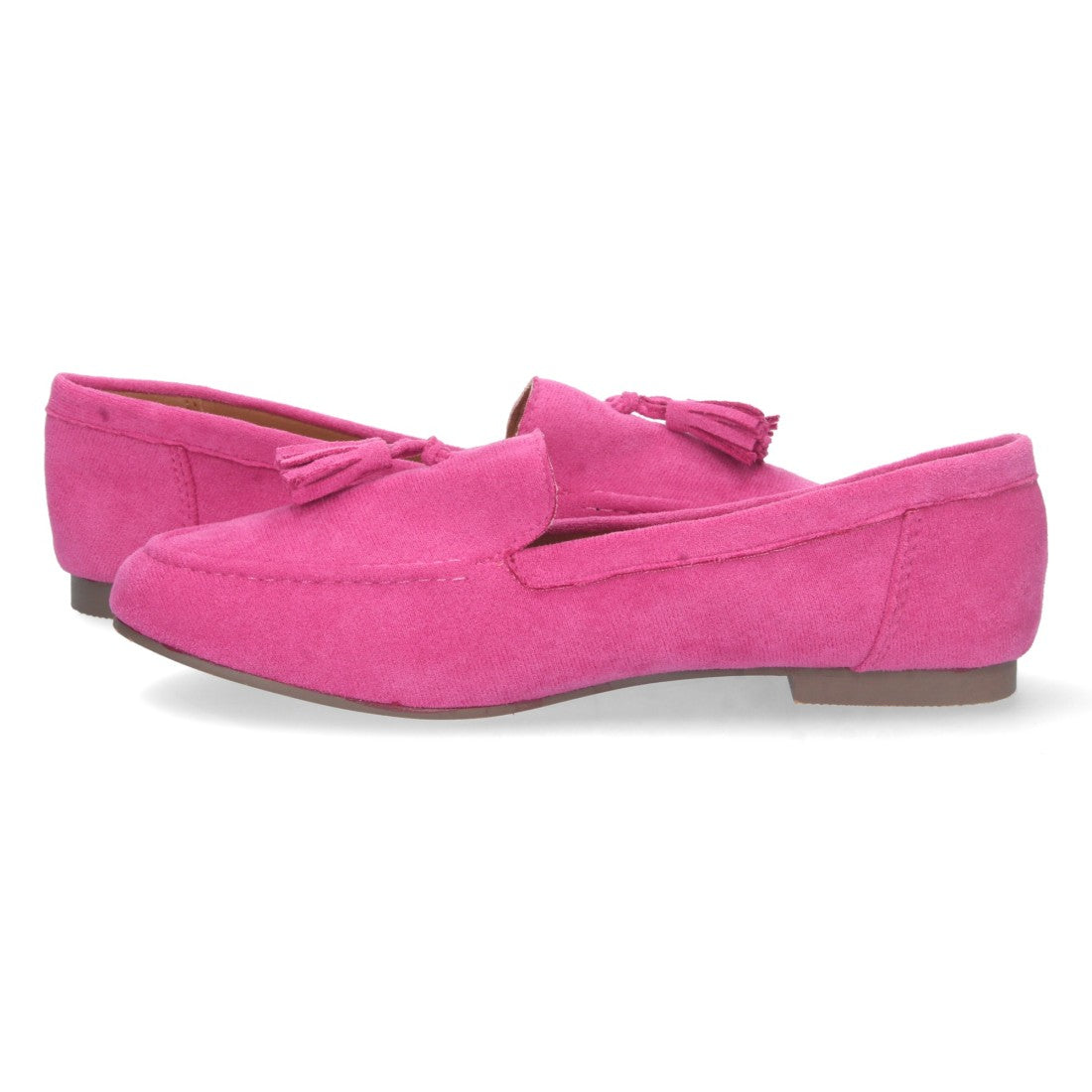 Mocasín plano de mujer con flecos en el empeine