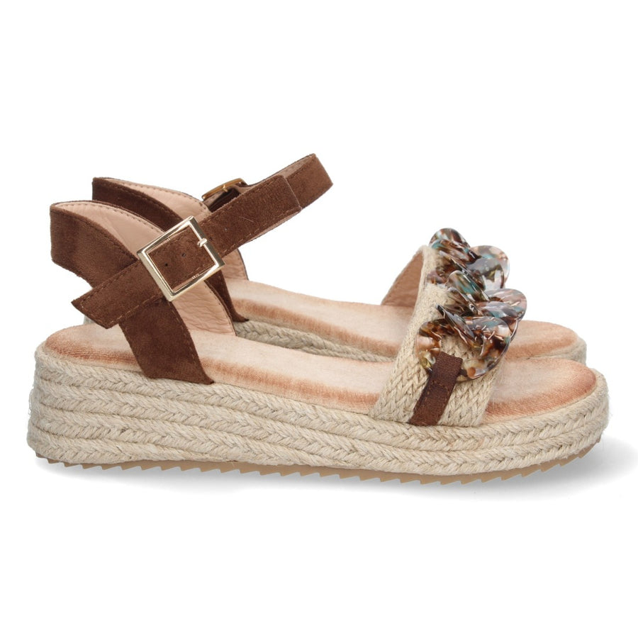 Sandalia de plataforma de mujer forrada de yute - Marrón (Ref. 2CF-2148)