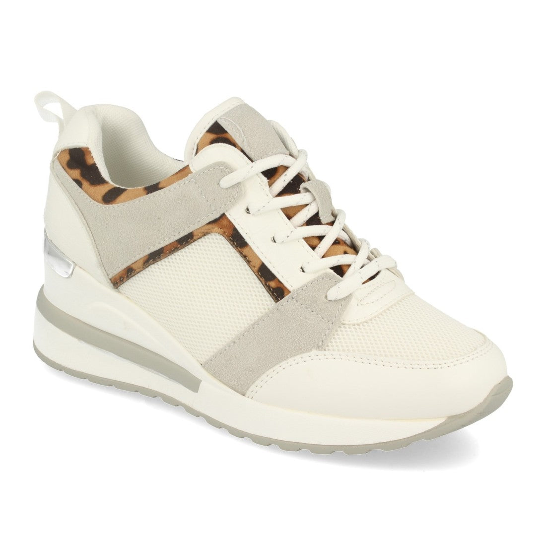 Zapatillas de estilo casual de mujer con cuña - Blanco