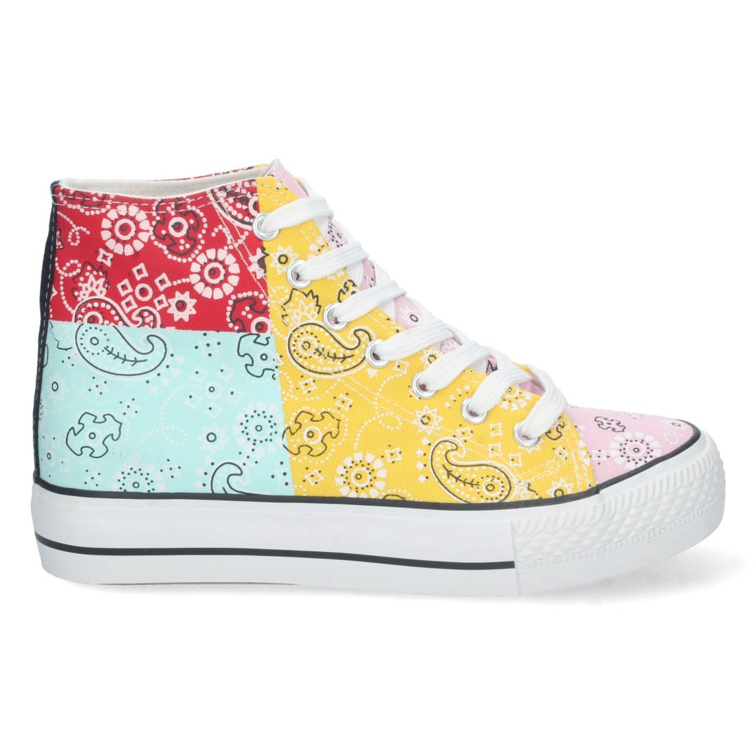 Zapatilla abotinada de mujer con cierre de cordones
