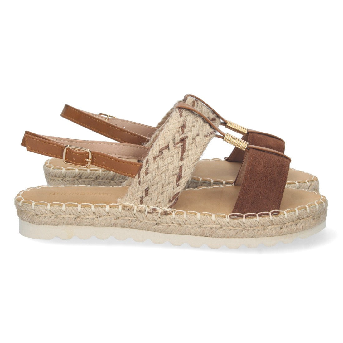 Sandalia plana de mujer forrada de yute - Camel (Ref. 2FB-2181)