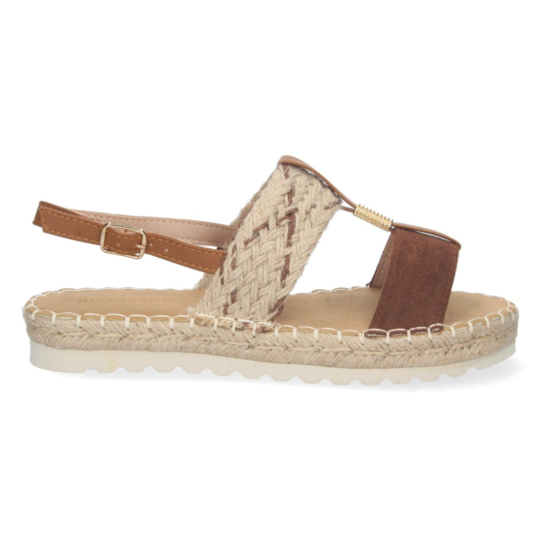 Sandalia plana de mujer forrada de yute - Camel (Ref. 2FB-2181)