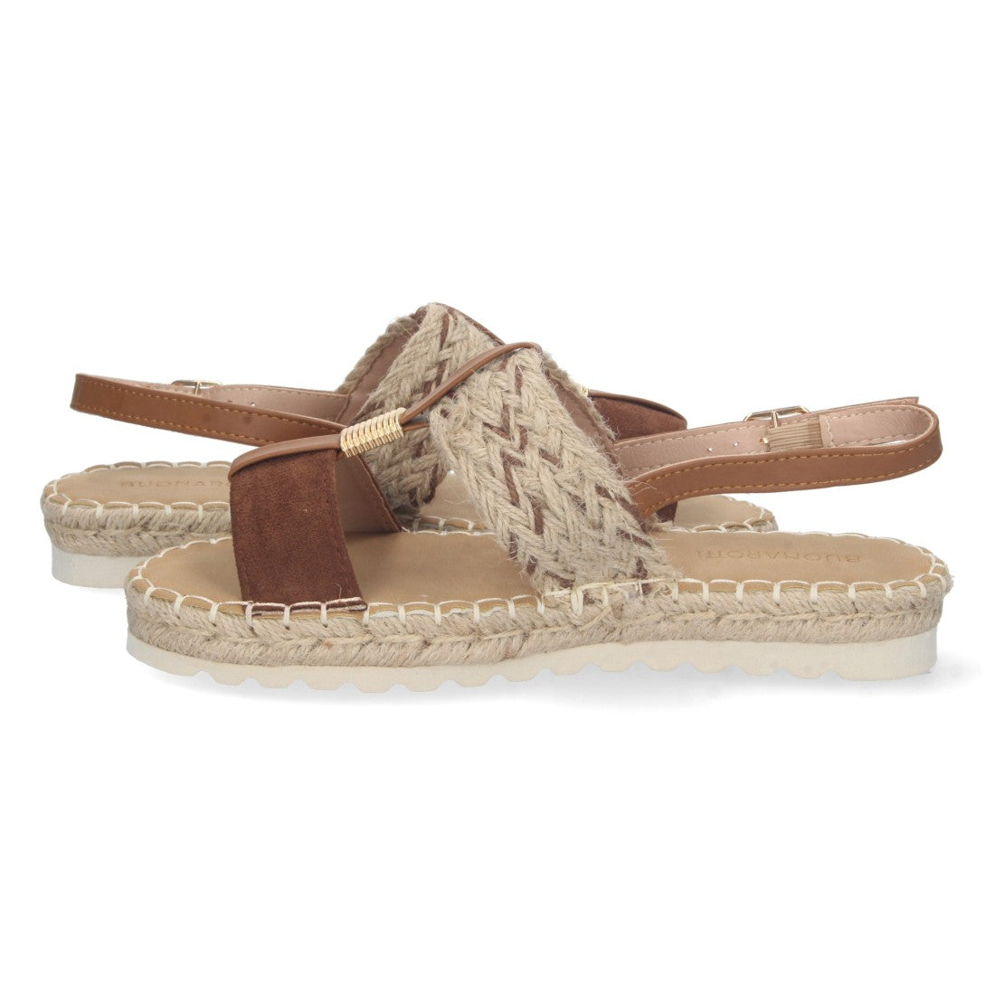Sandalia plana de mujer forrada de yute - Camel (Ref. 2FB-2181)