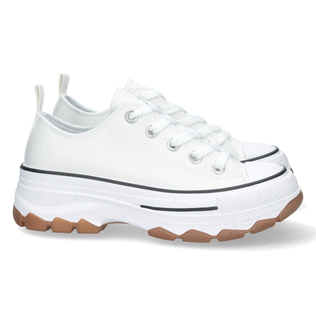 Zapatilla de plataforma de mujer con cierre de cordones