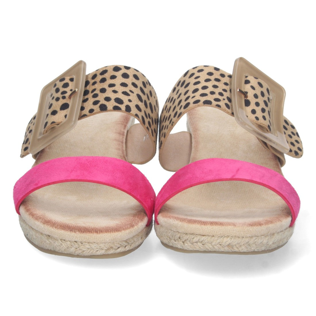 Sandalia de cuña de mujer forrada de yute