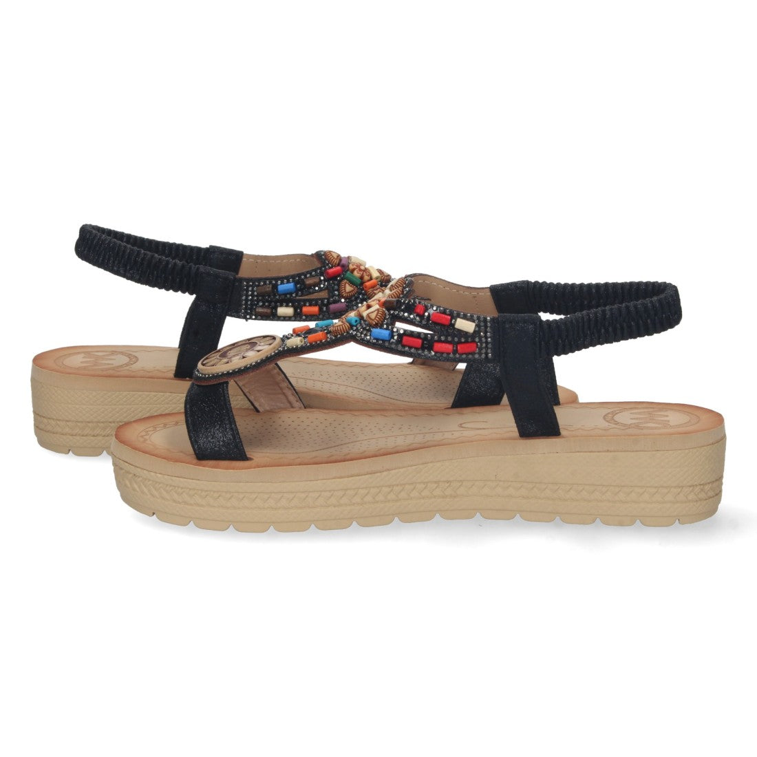 Sandalia plana de mujer con cierre elástico en el talón