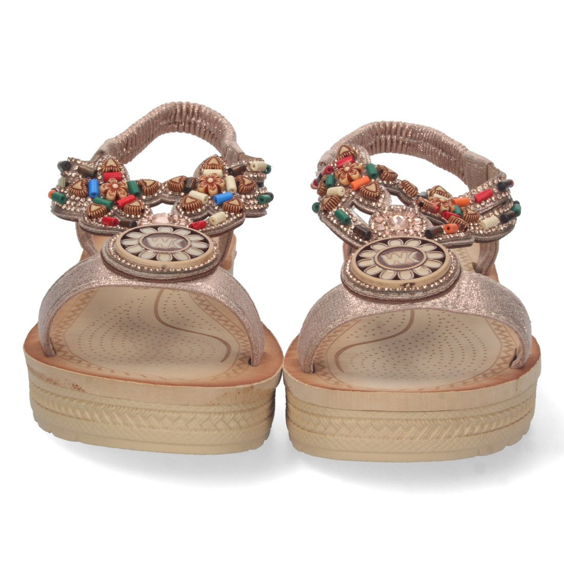 Sandalia plana de mujer con cierre elástico en el talón