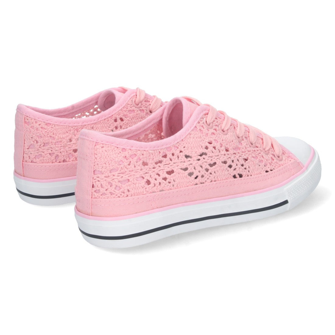 Zapatilla plana de mujer con material bordado y calado