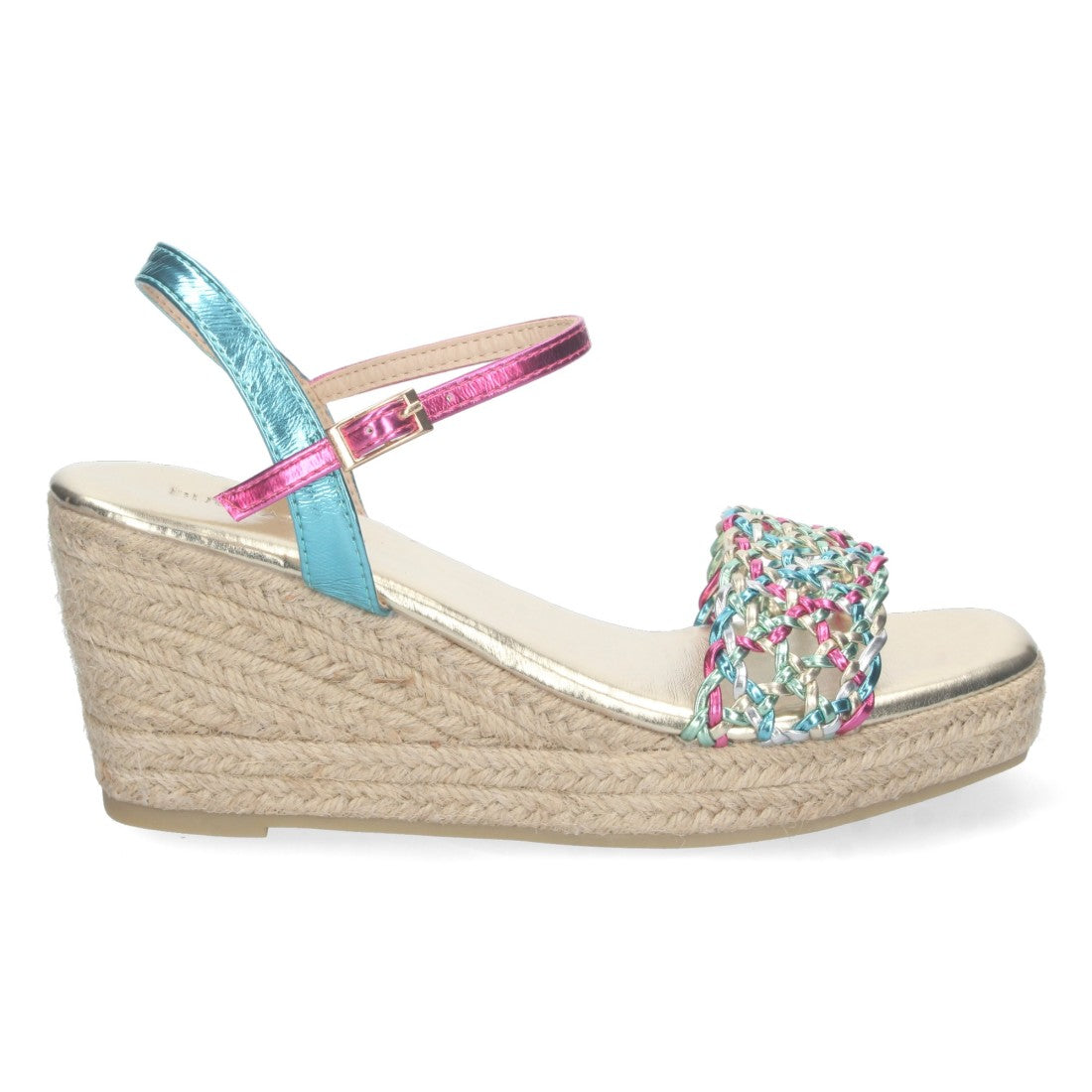 Sandalia de cuña de mujer forrada de yute - Multicolor (Ref. A-2406)