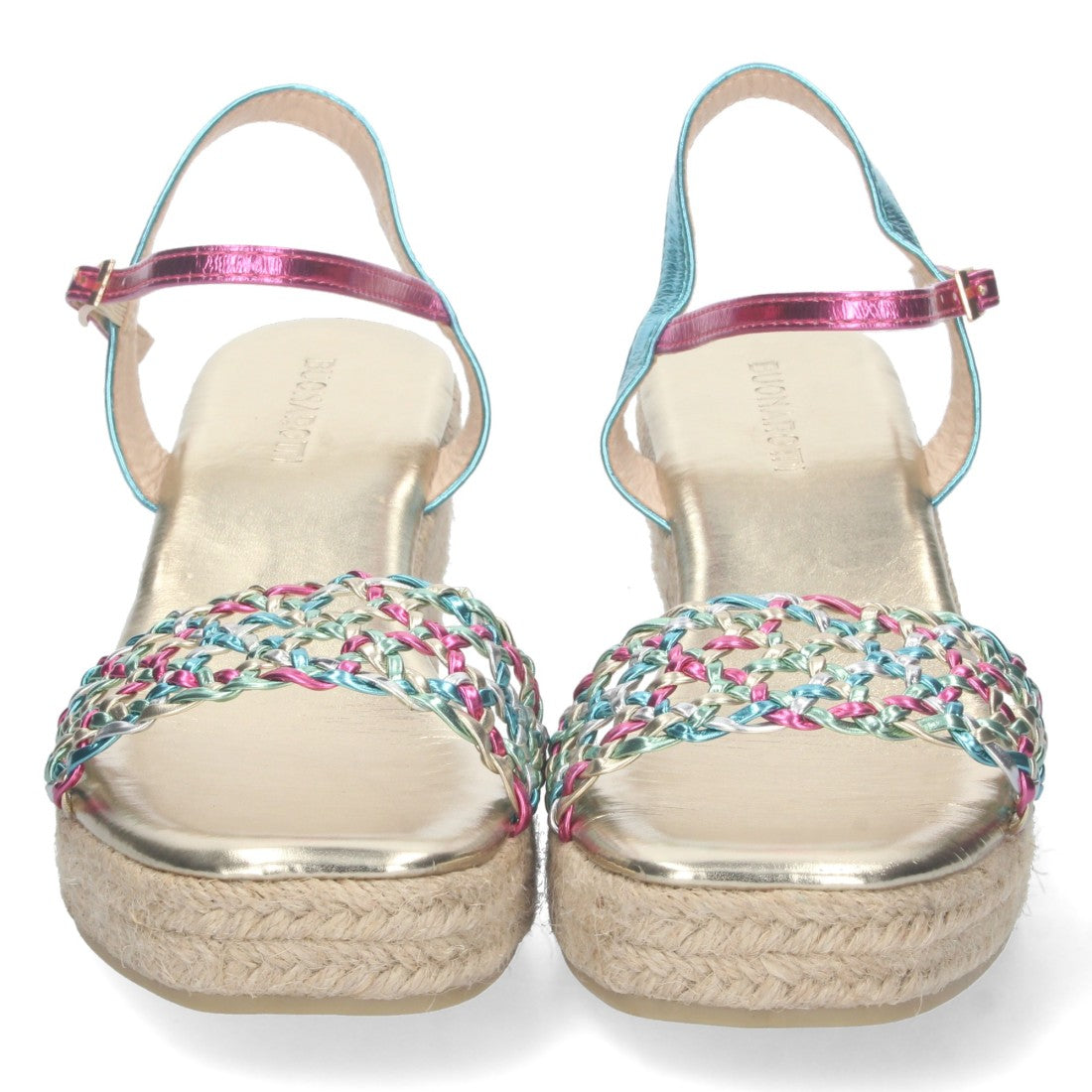 Sandalia de cuña de mujer forrada de yute - Multicolor (Ref. A-2406)