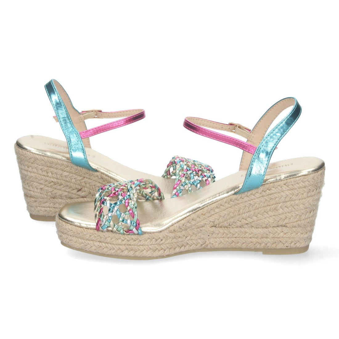 Sandalia de cuña de mujer forrada de yute - Multicolor (Ref. A-2406)
