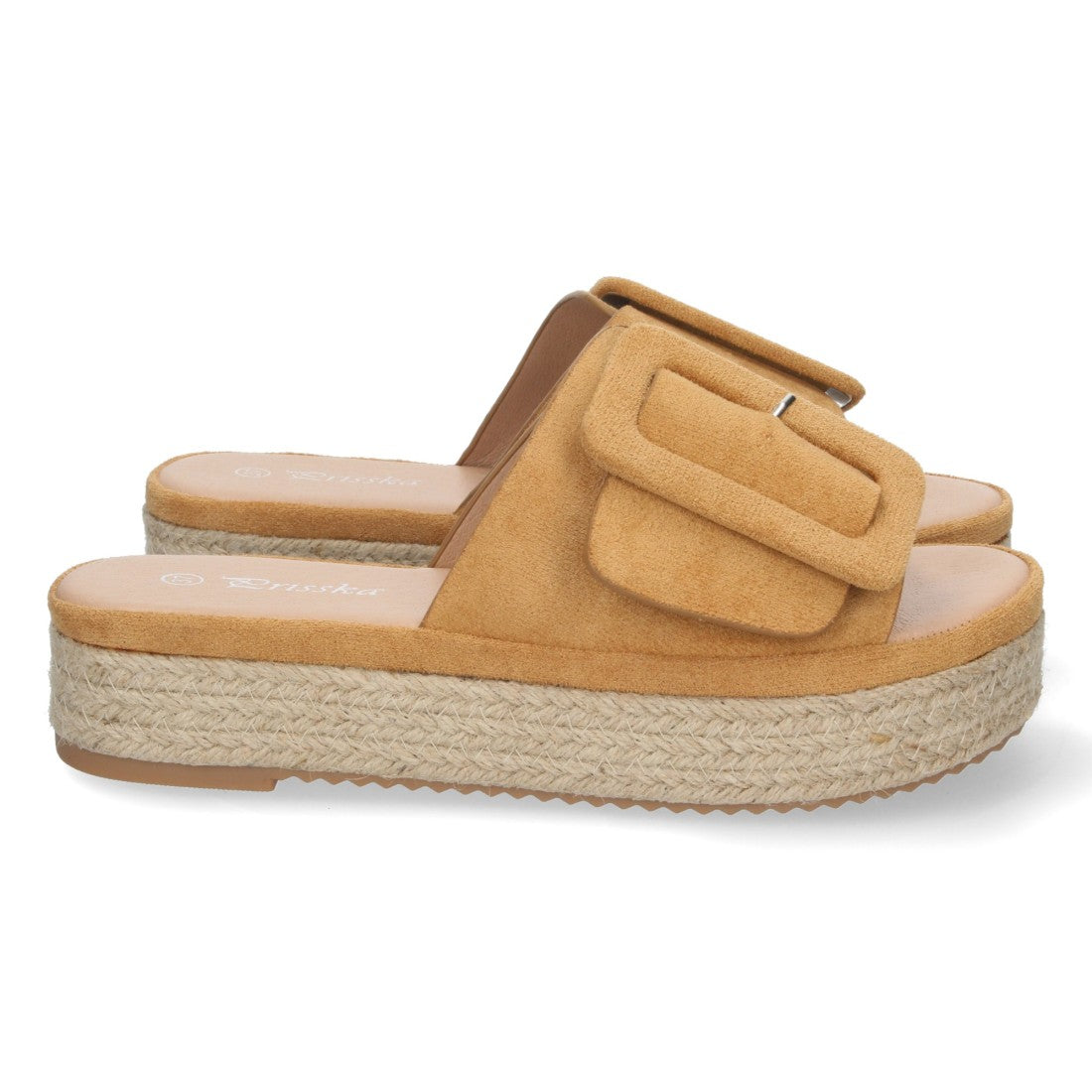 Sandalia de plataforma de mujer forrada de yute - Camel (Ref. JSZ180)