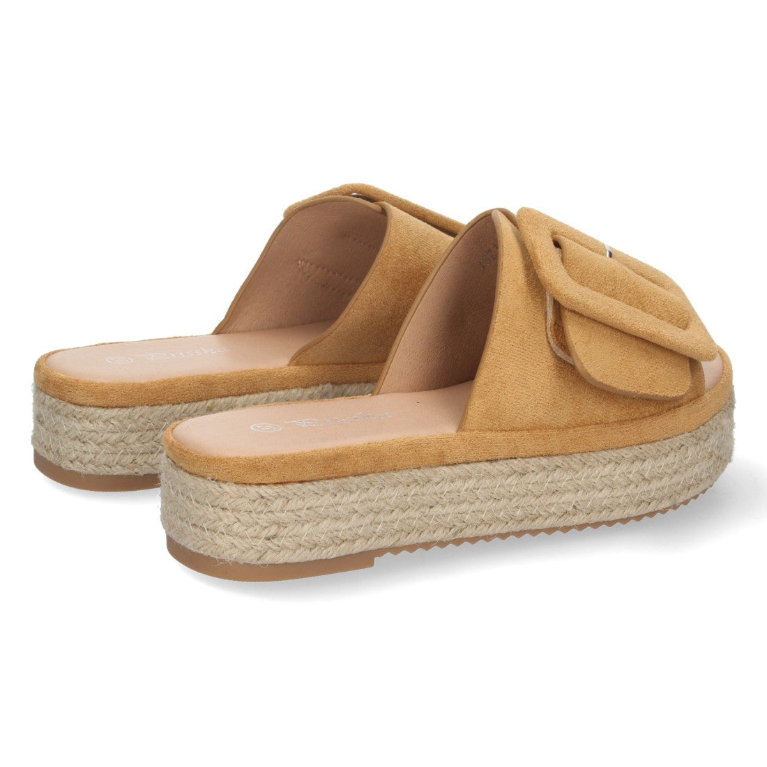 Sandalia de plataforma de mujer forrada de yute - Camel (Ref. JSZ180)