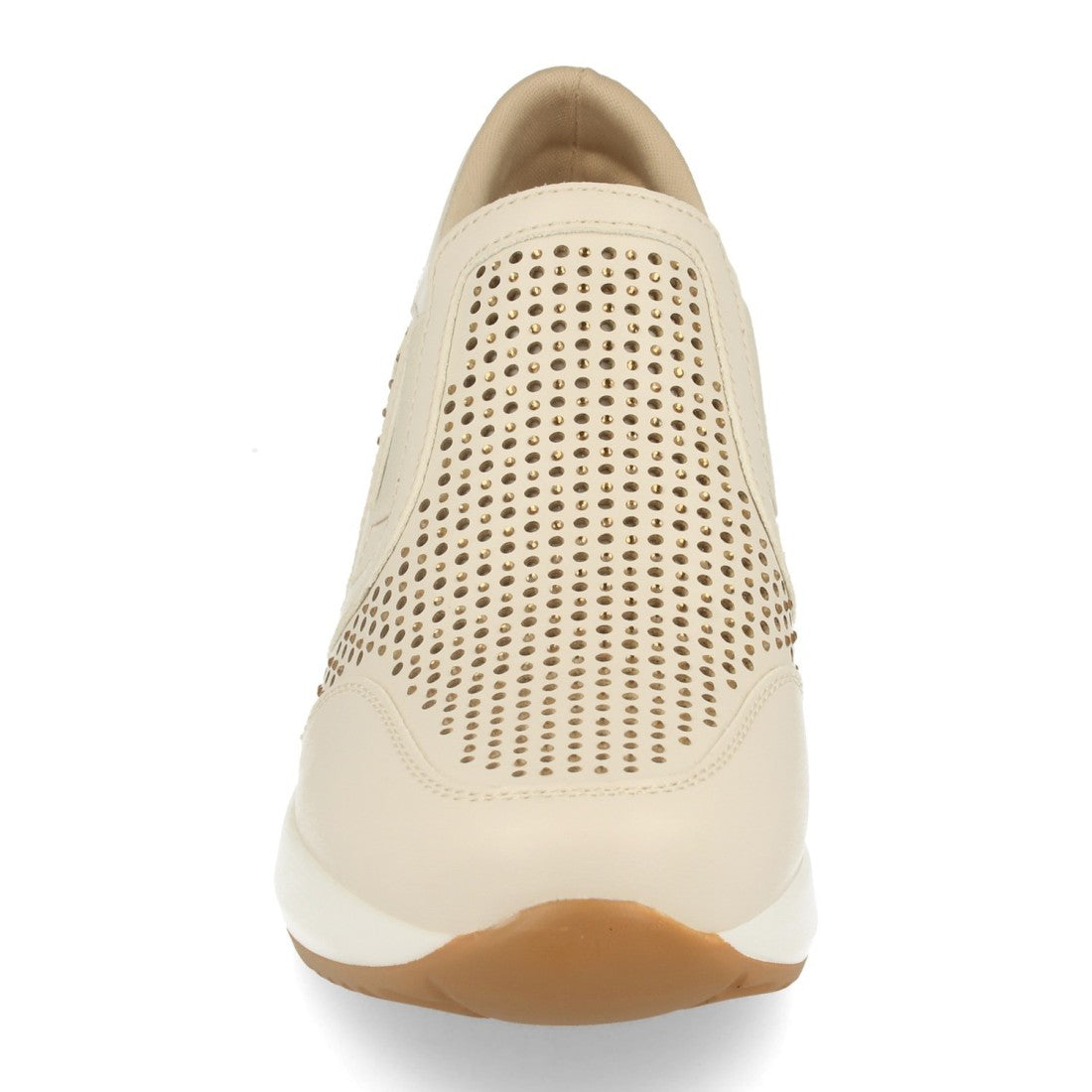 Zapatillas de cuña de mujer con calados - Beige