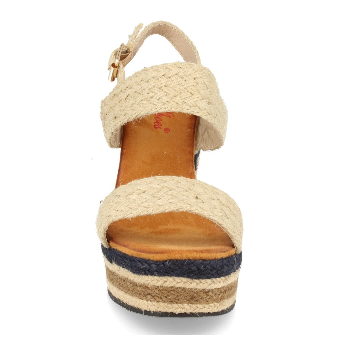 Sandalia de cuña de mujer con yute multicolor