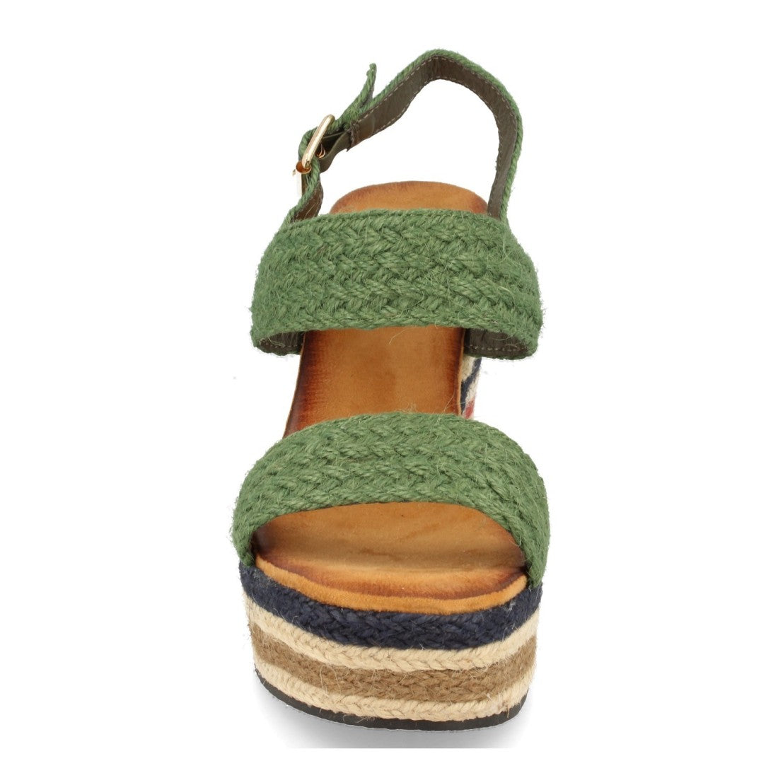 Sandalia de cuña de mujer con yute multicolor