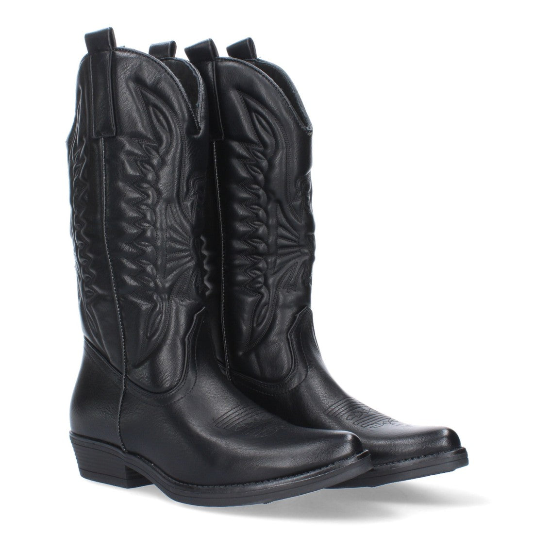 Bota de tacón de mujer con bordado