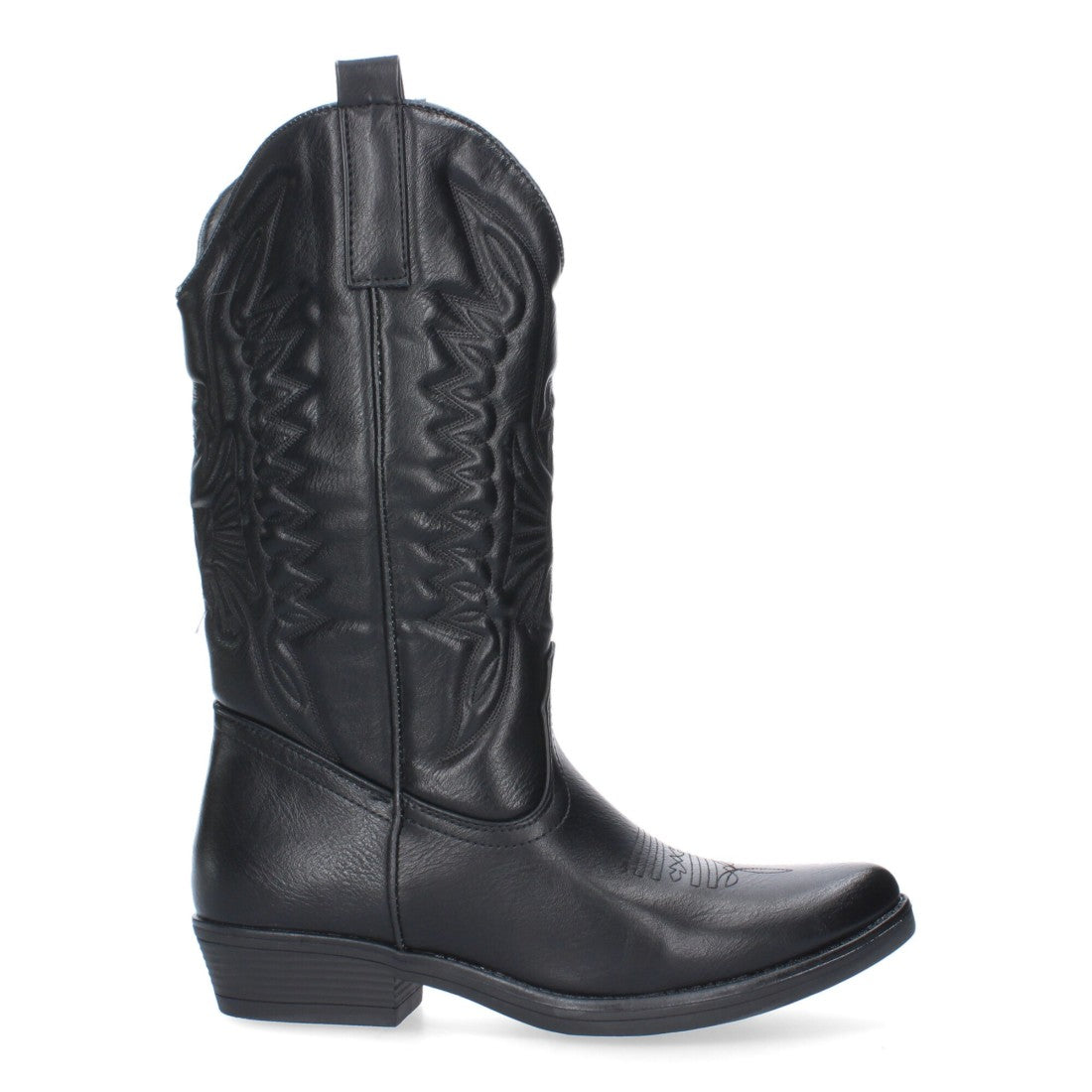 Bota de tacón de mujer con bordado