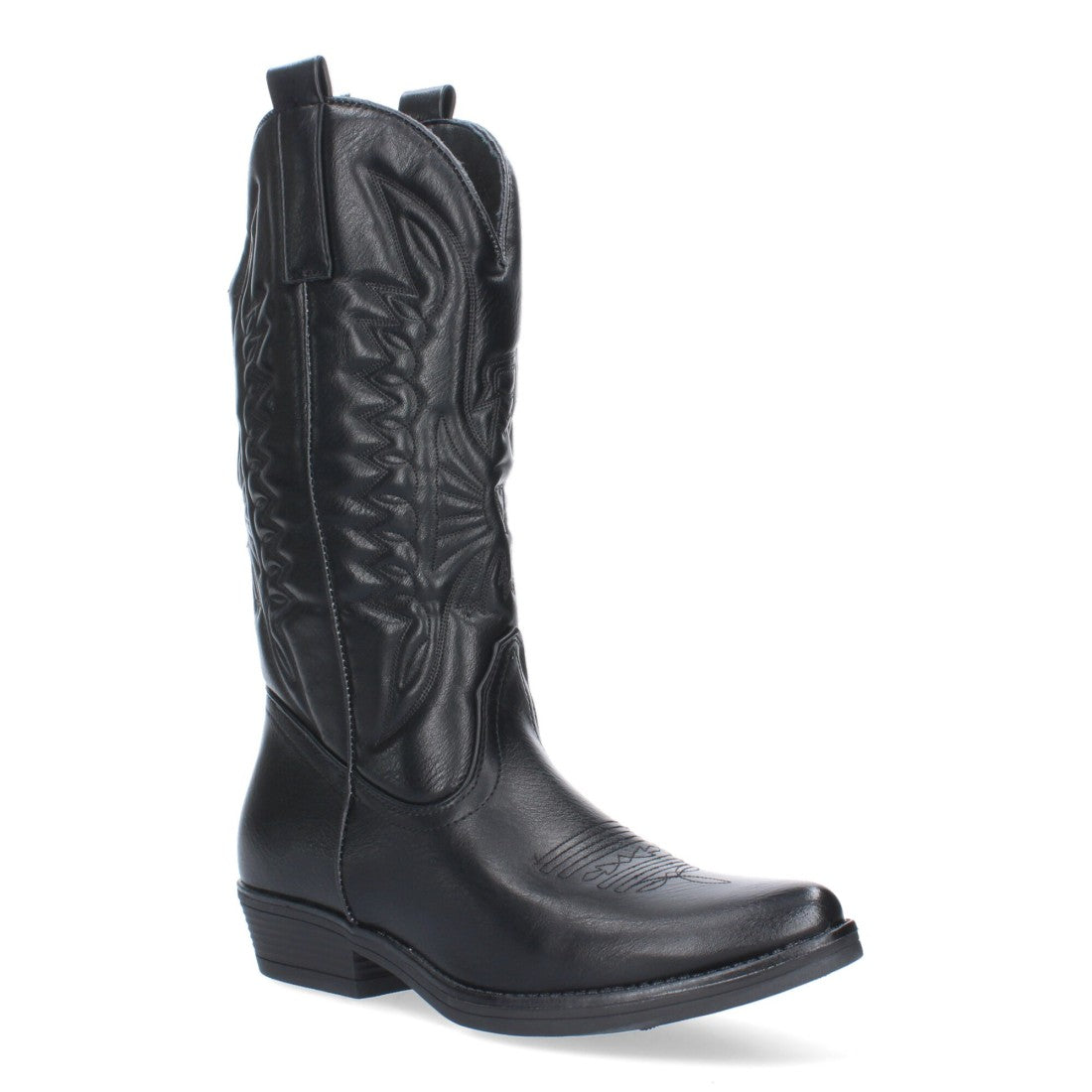 Bota de tacón de mujer con bordado