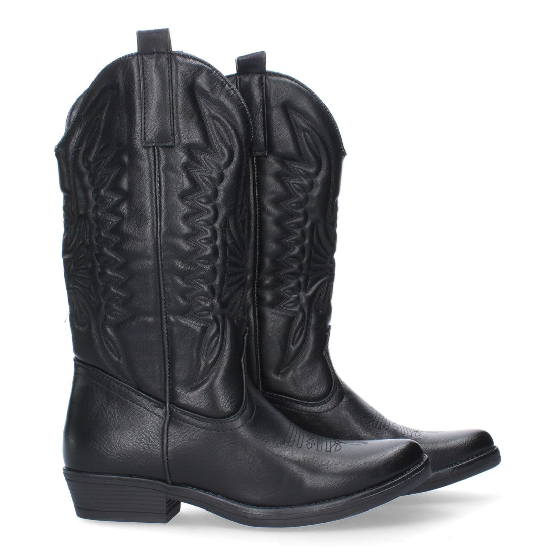 Bota de tacón de mujer con bordado