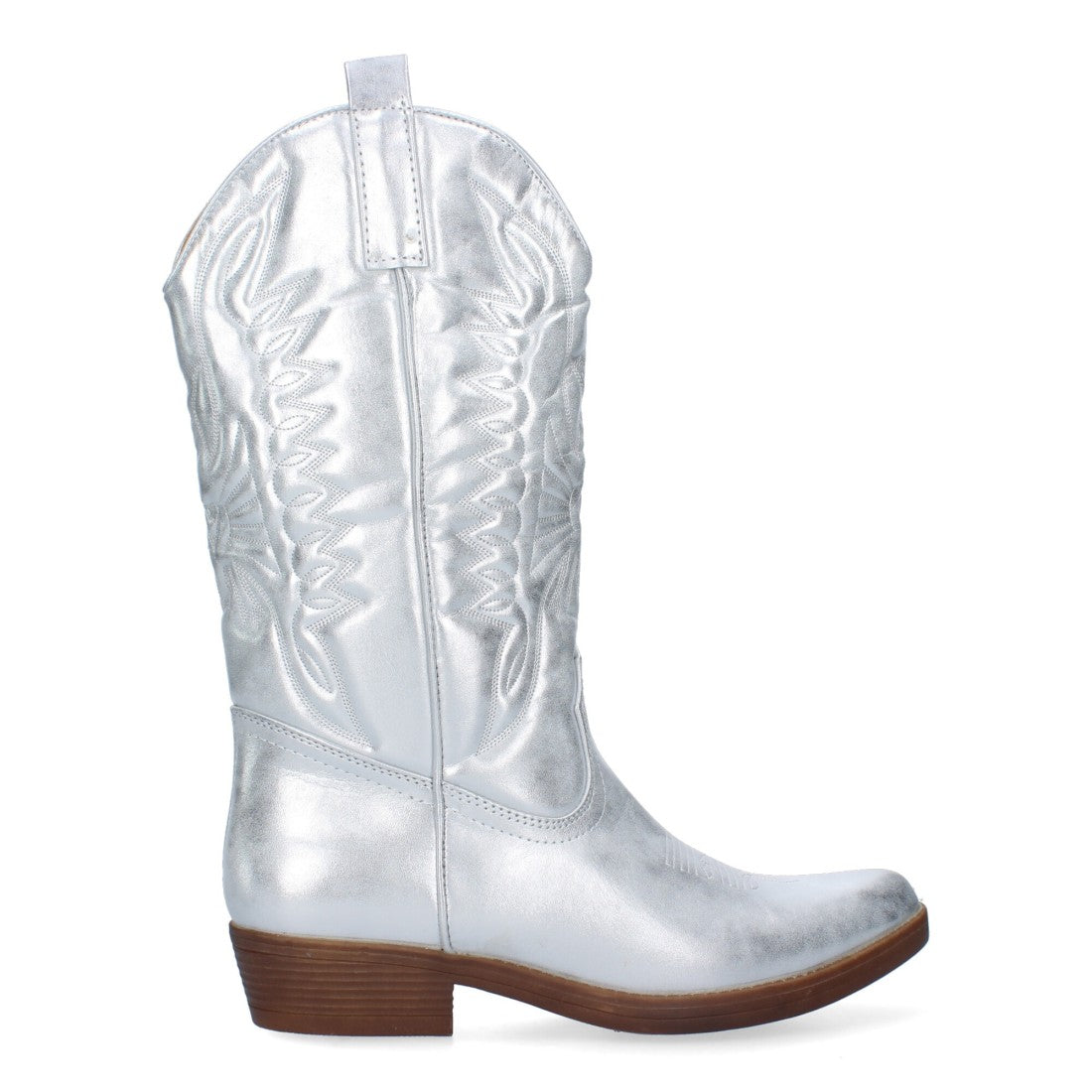 Bota de tacón de mujer con bordado