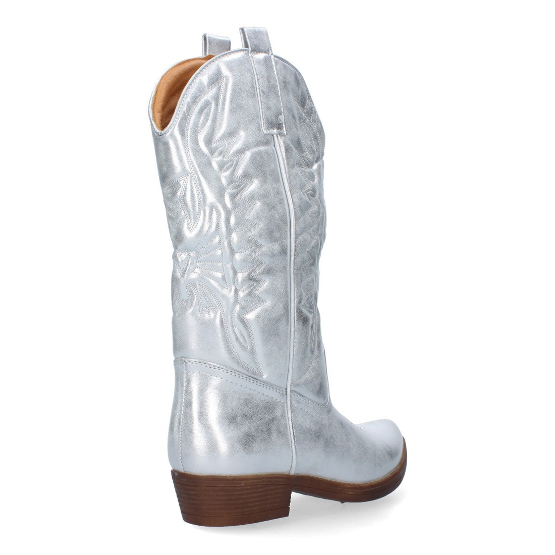 Bota de tacón de mujer con bordado