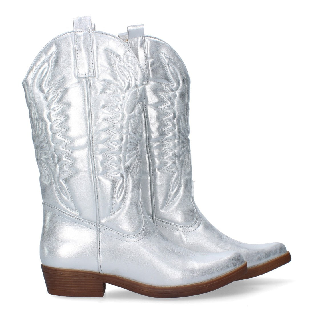 Bota de tacón de mujer con bordado