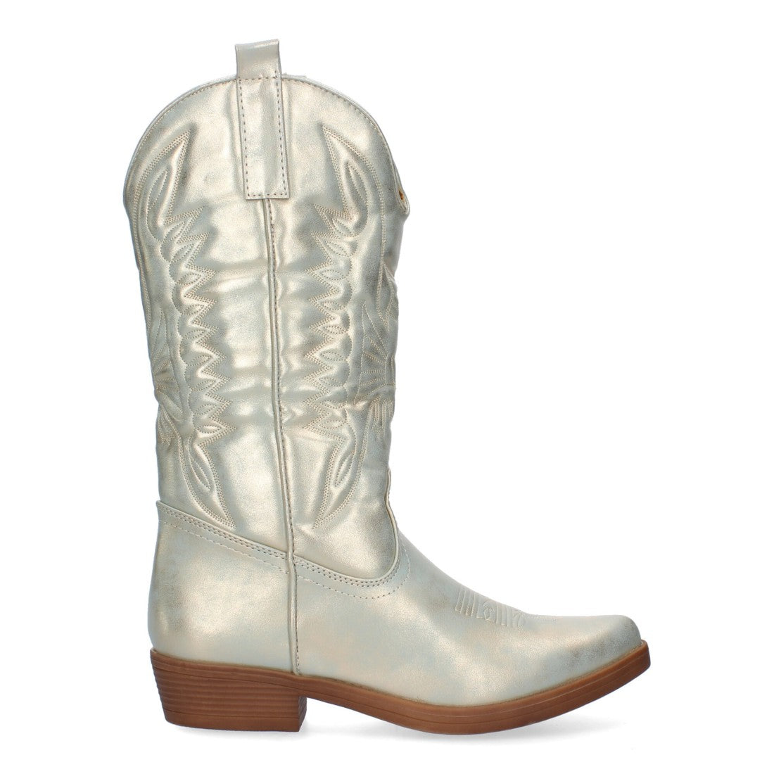 Bota de tacón de mujer con bordado