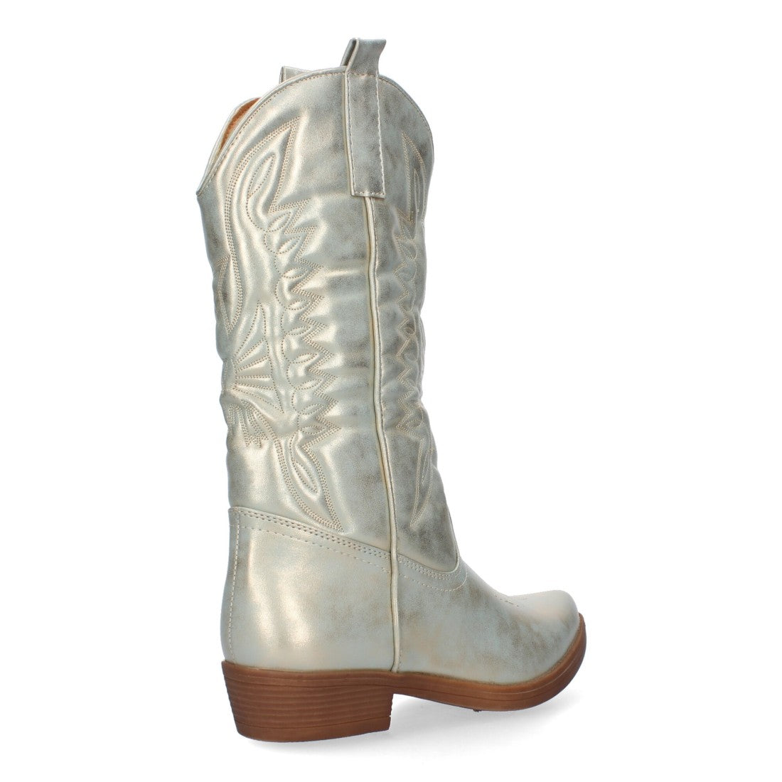 Bota de tacón de mujer con bordado