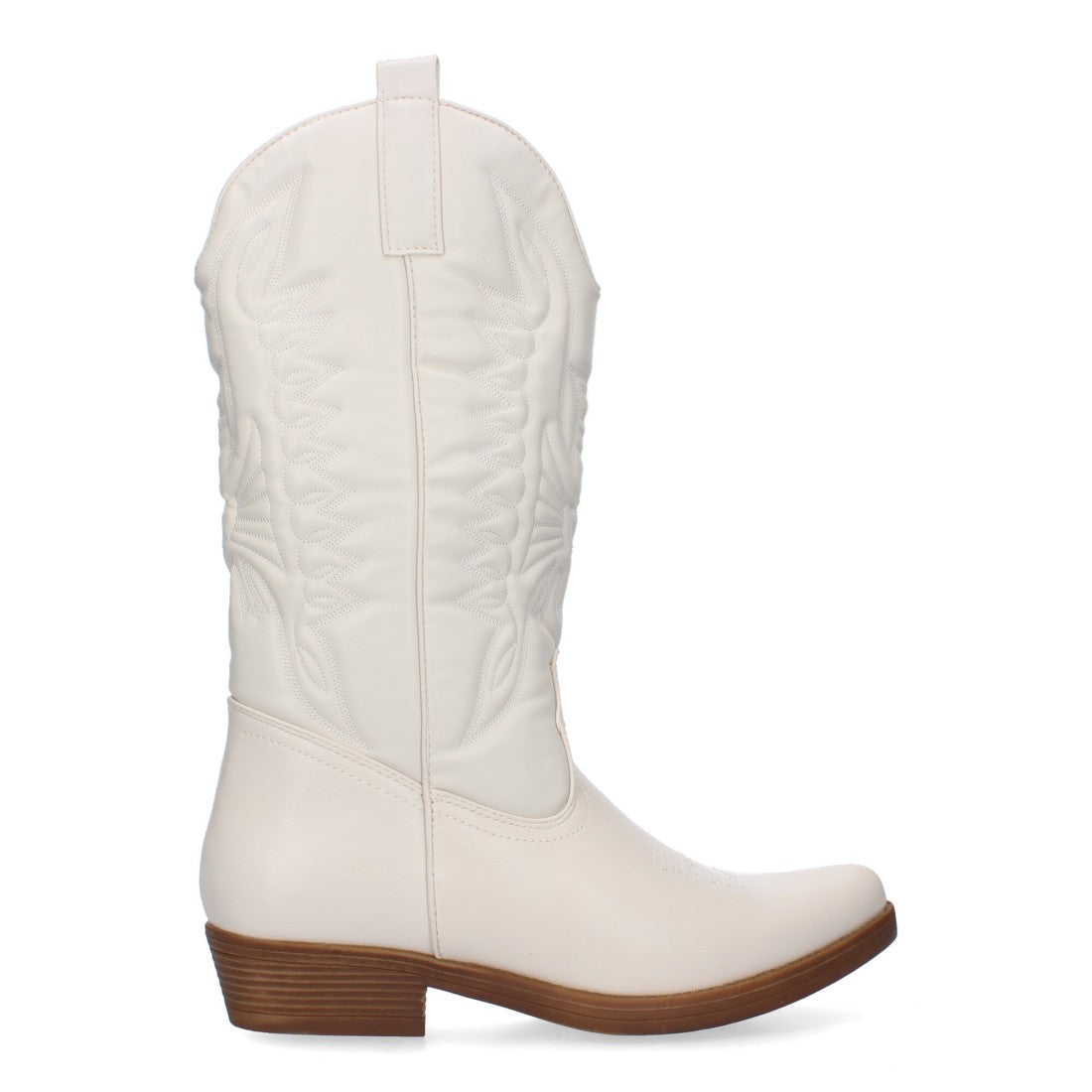Bota de tacón de mujer con bordado