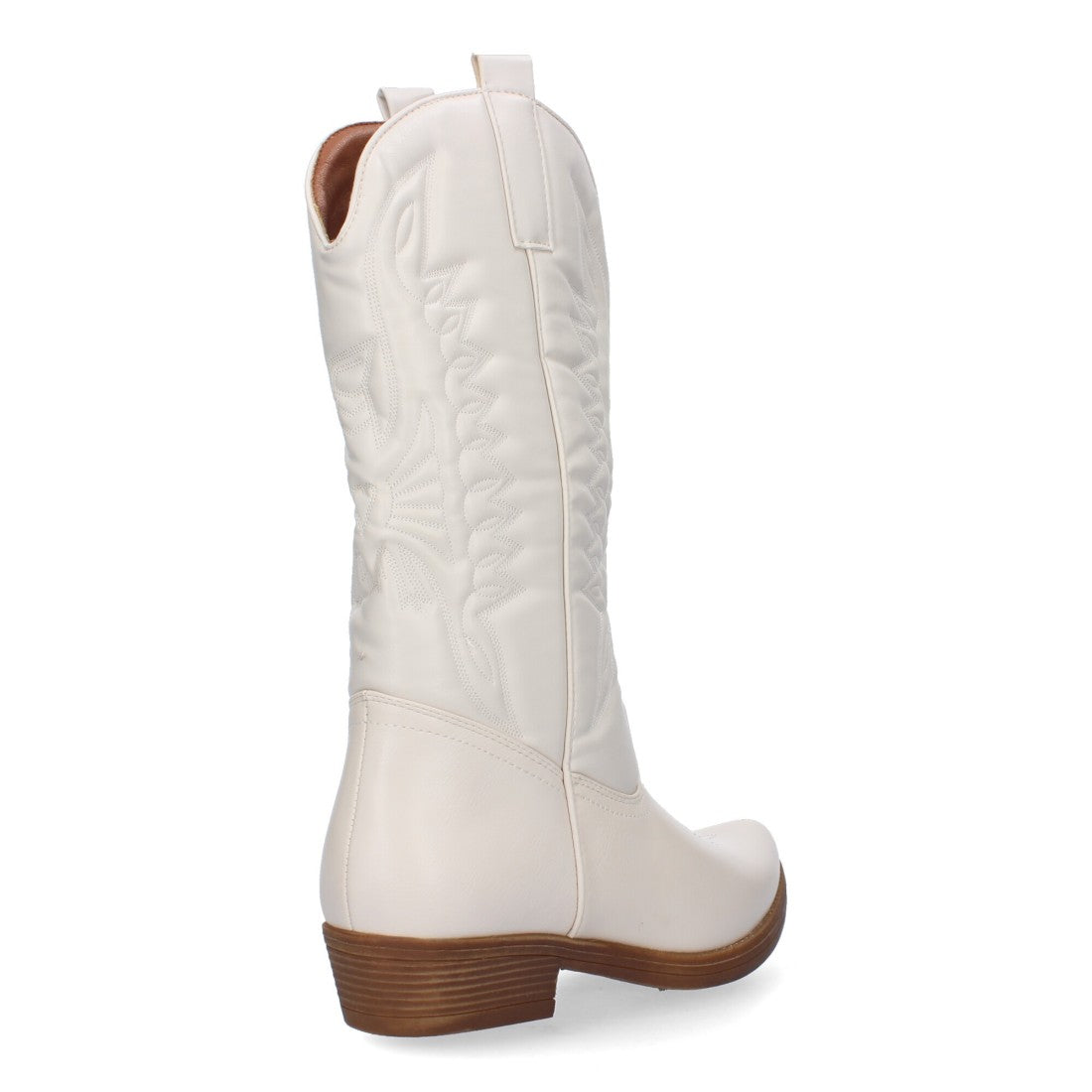 Bota de tacón de mujer con bordado
