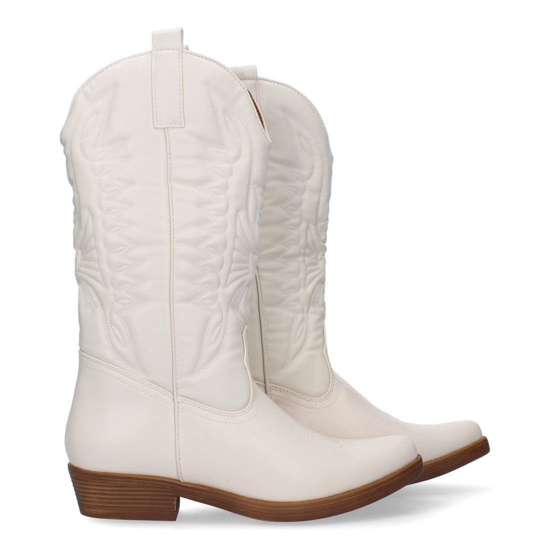 Bota de tacón de mujer con bordado