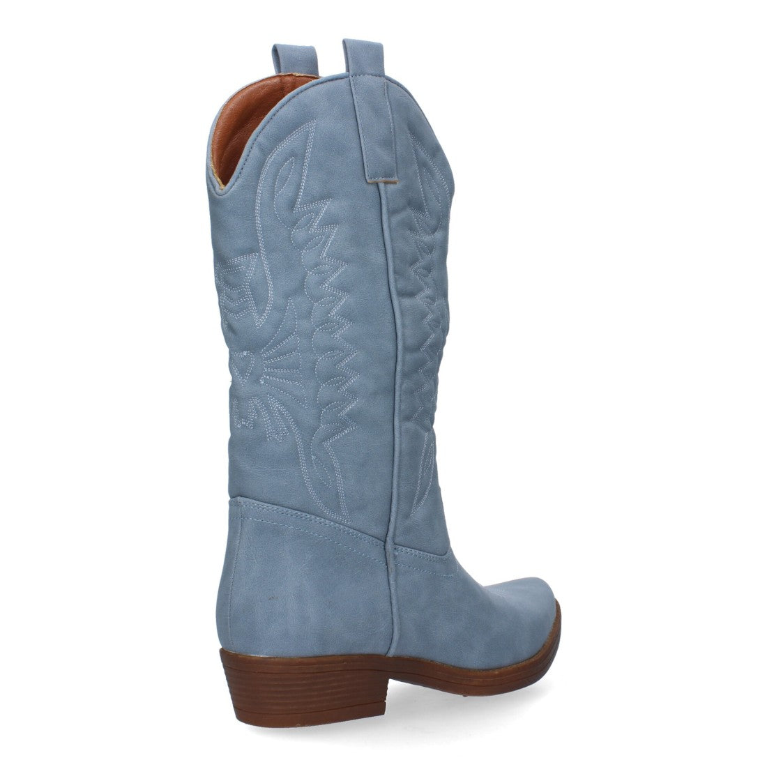 Bota de tacón de mujer con bordado