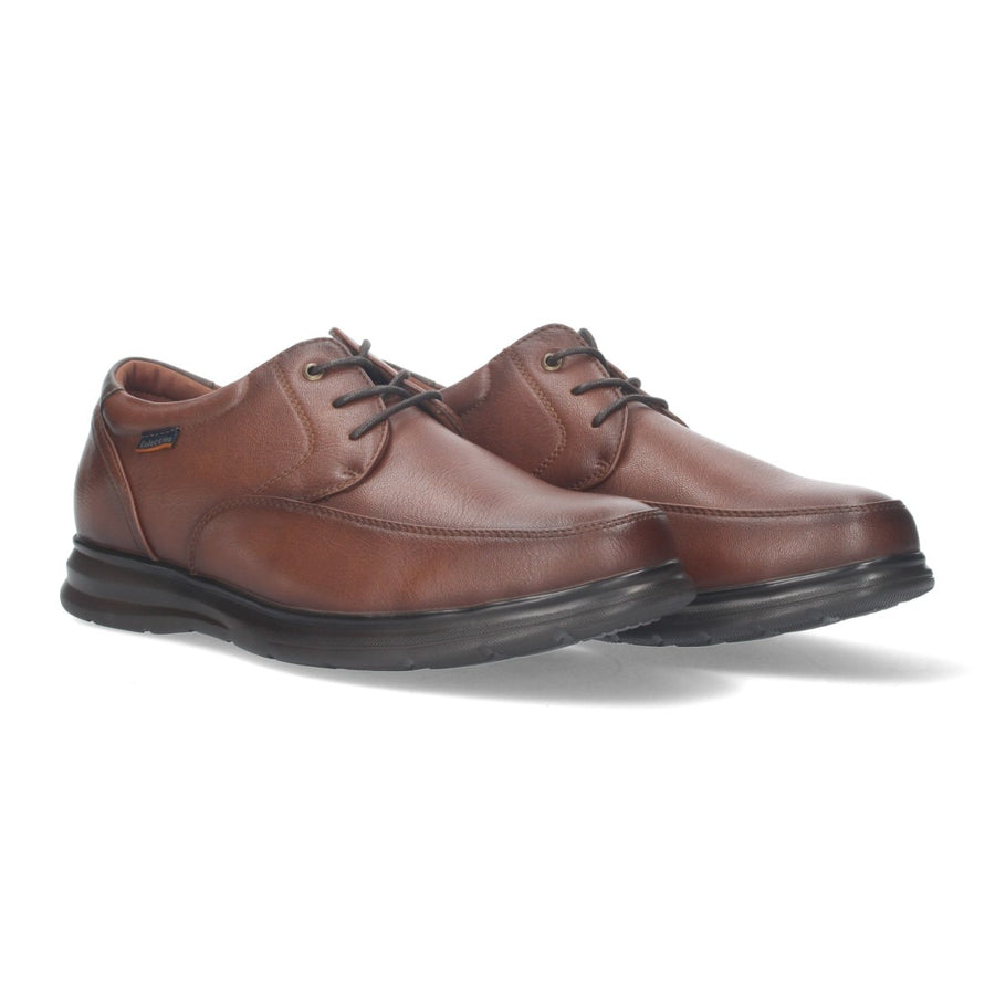 Zapato cómodo de hombre con cierre de cordones - Marrón