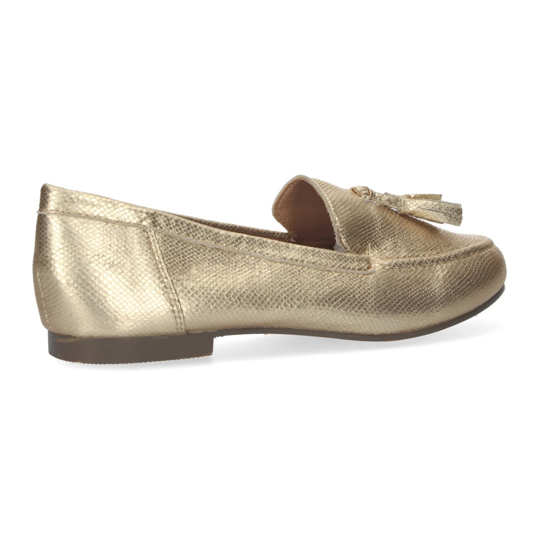 Mocasín plano de mujer con flecos en el empeine