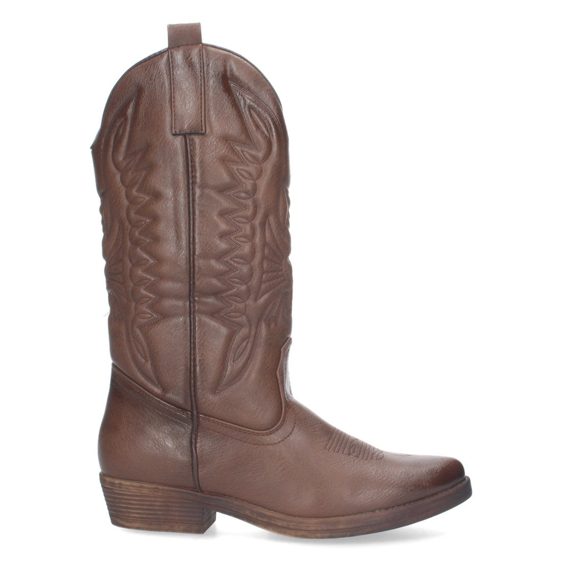 Bota de tacón de mujer con bordado