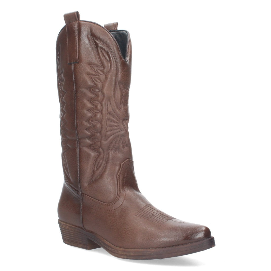 Bota de tacón de mujer con bordado