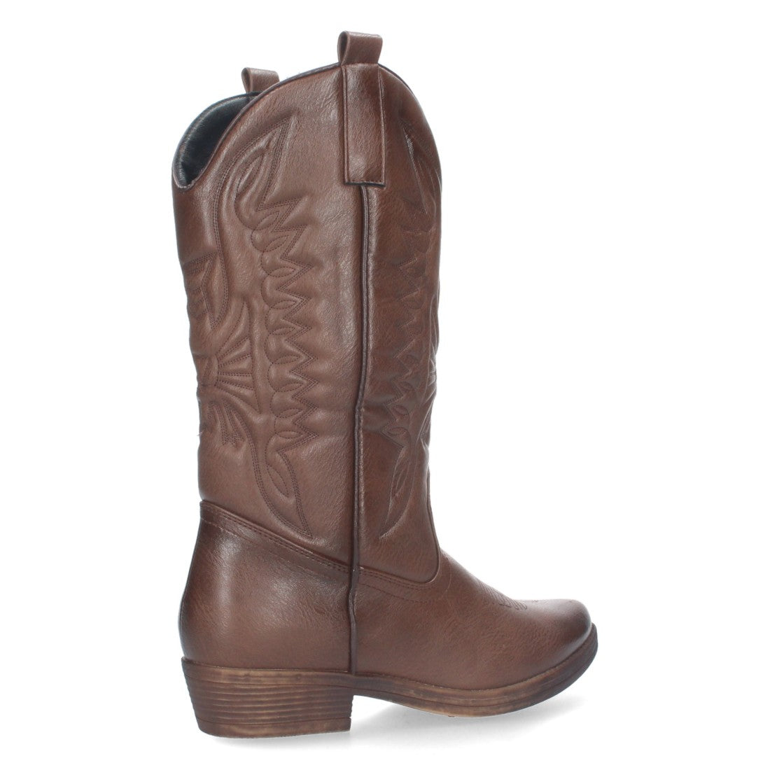 Bota de tacón de mujer con bordado