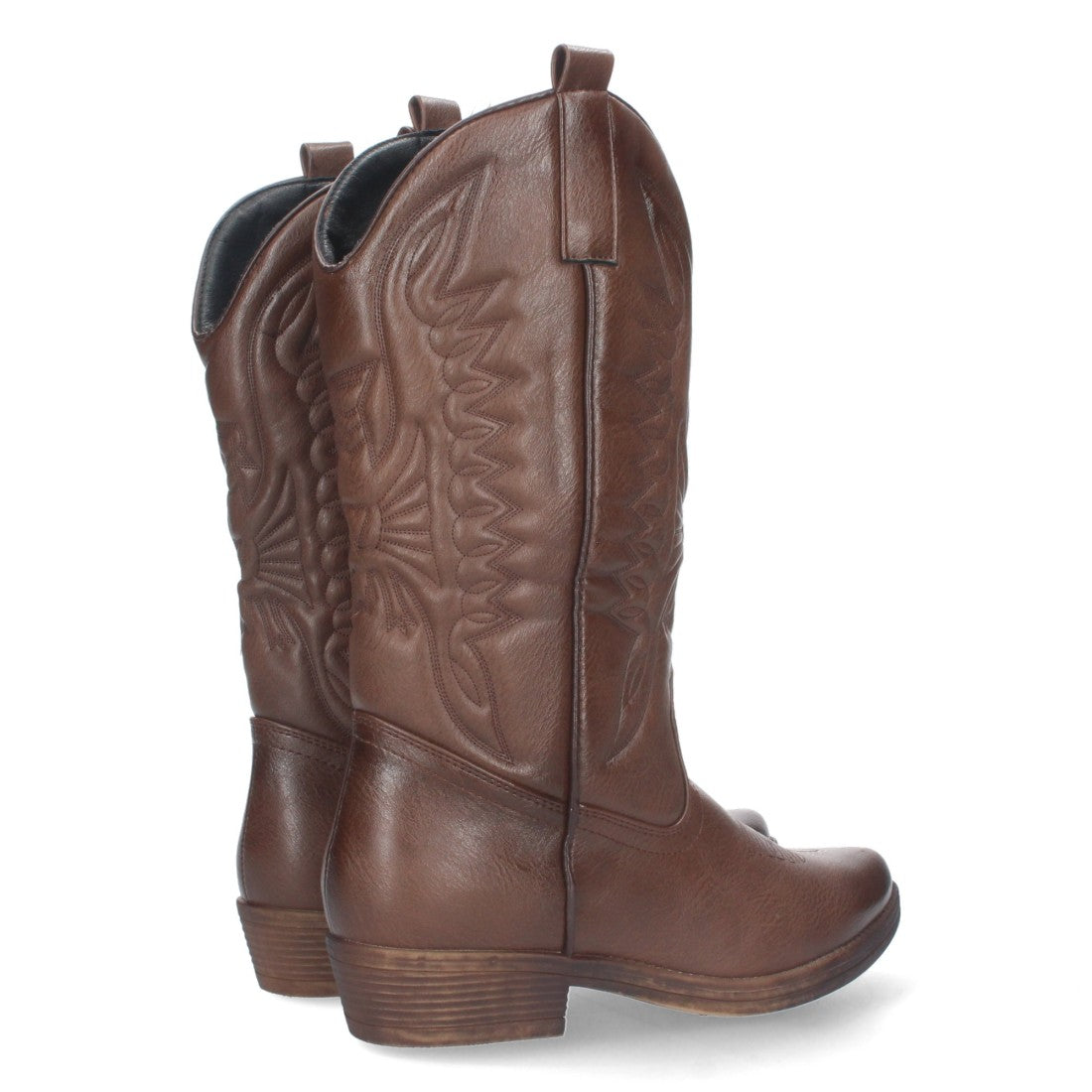 Bota de tacón de mujer con bordado