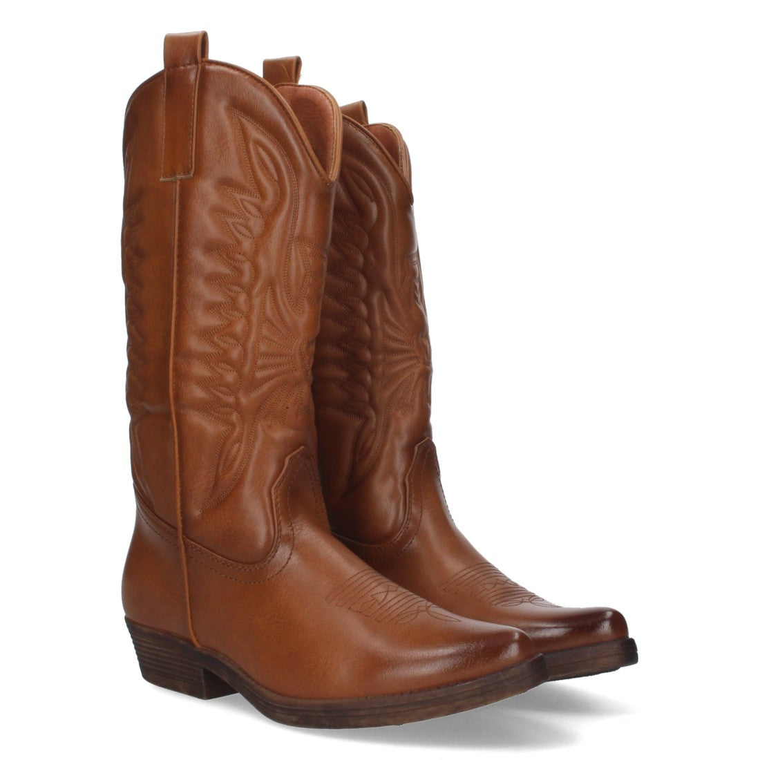 Bota de tacón de mujer con bordado