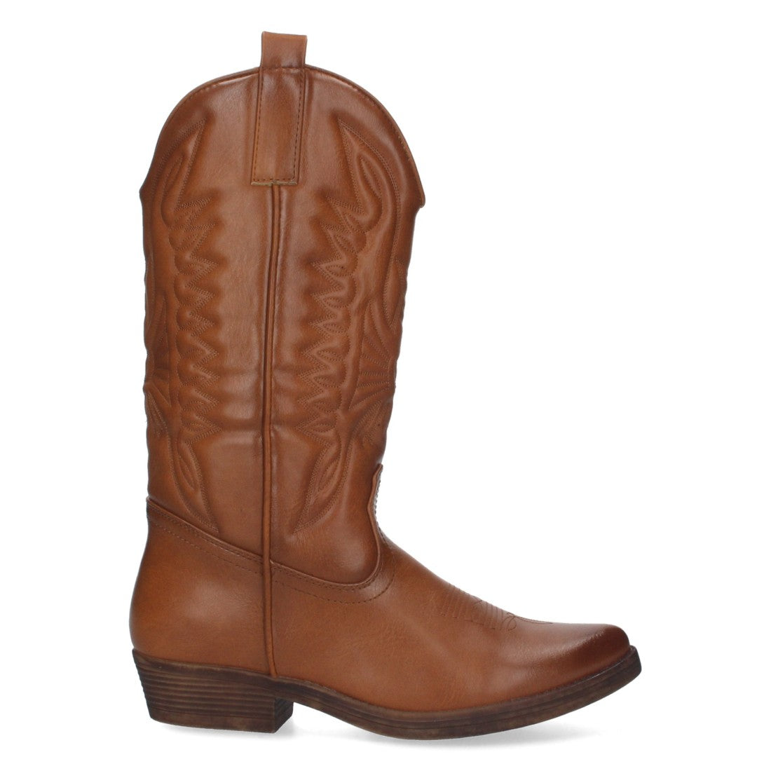 Bota de tacón de mujer con bordado