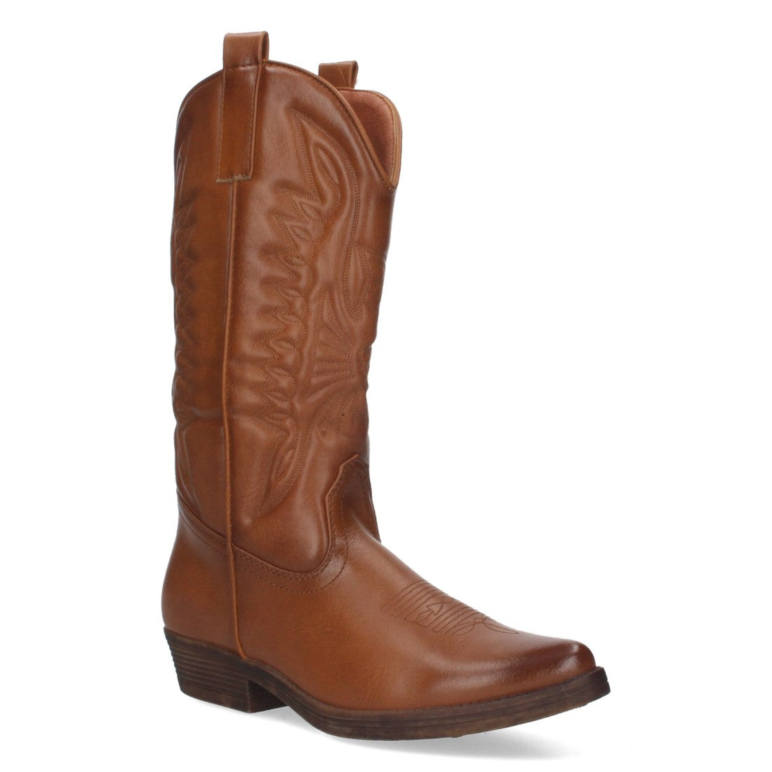 Bota de tacón de mujer con bordado