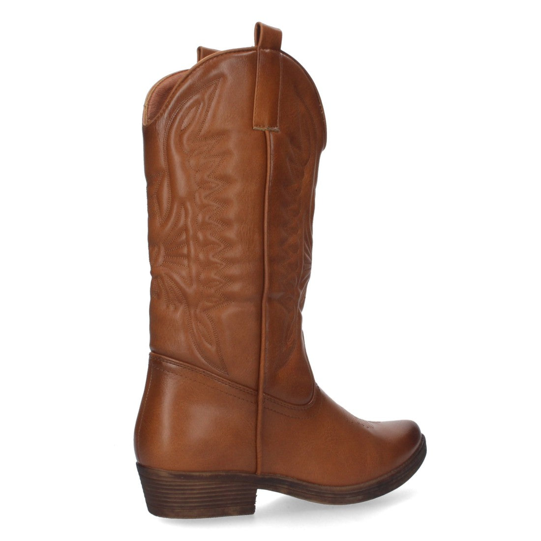 Bota de tacón de mujer con bordado