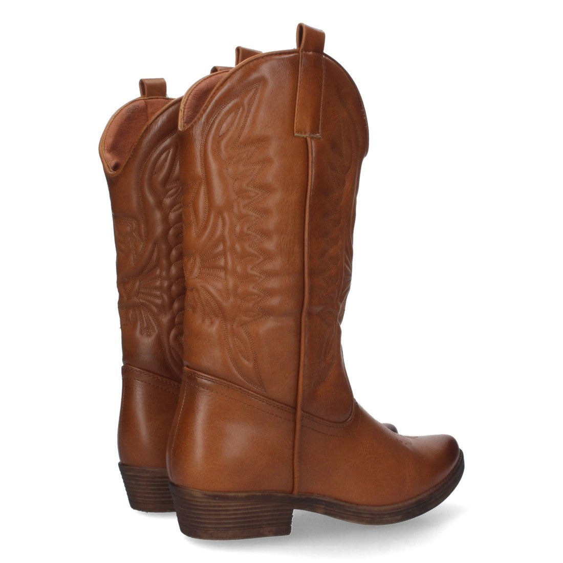 Bota de tacón de mujer con bordado