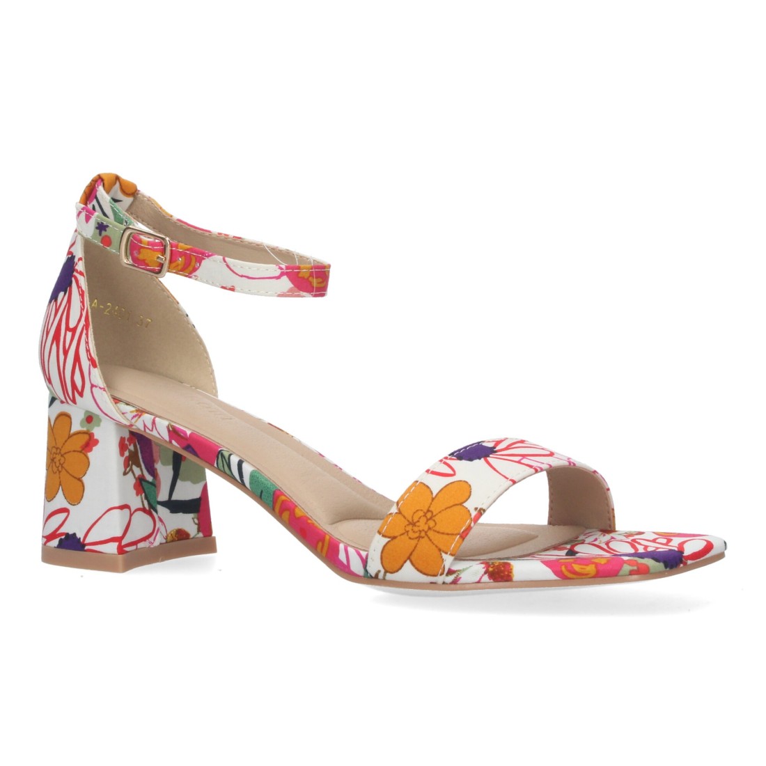 Sandalia de tacón de mujer con cierre ankle strap de hebilla