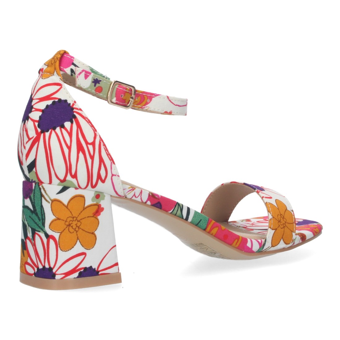 Sandalia de tacón de mujer con cierre ankle strap de hebilla