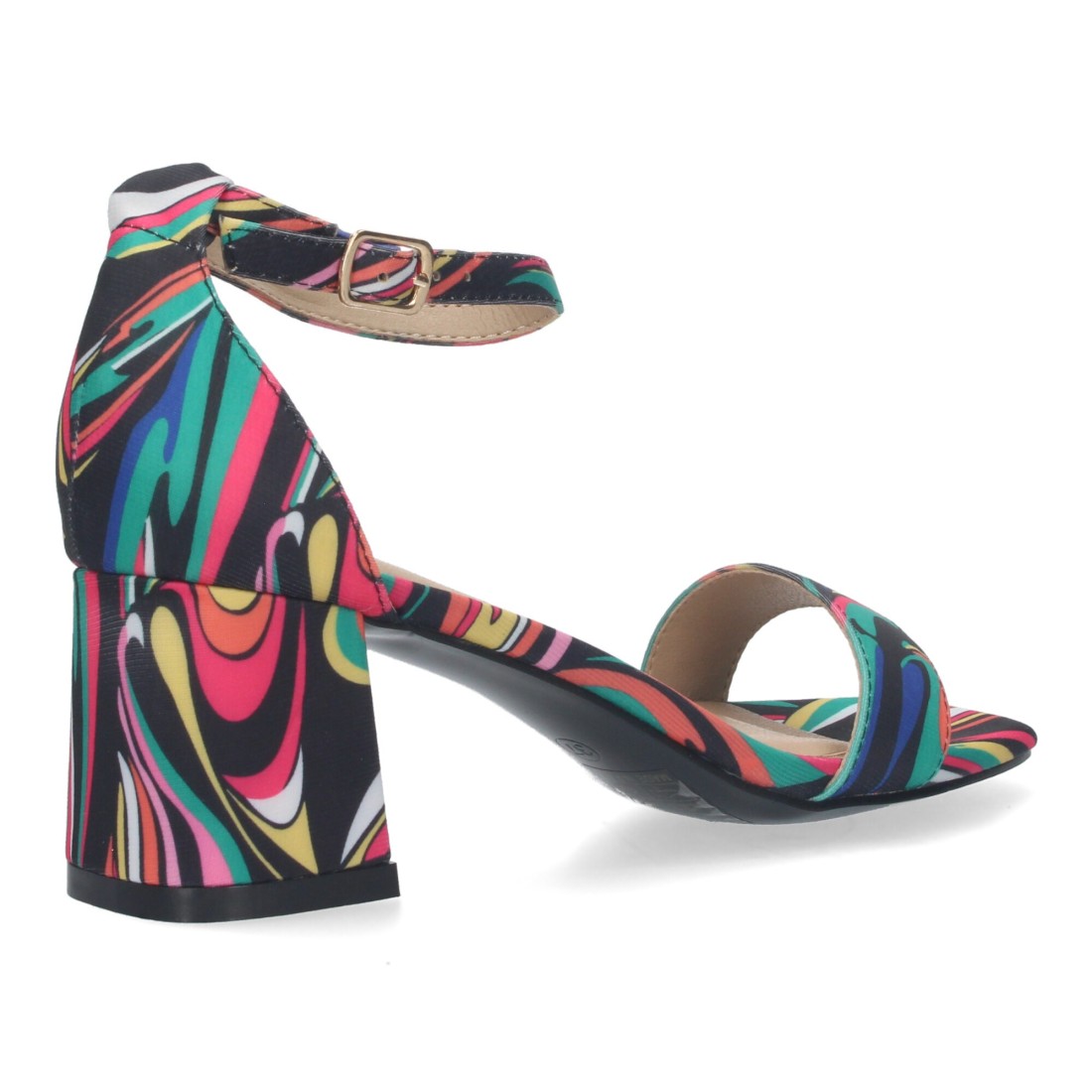 Sandalia de tacón de mujer con cierre ankle strap de hebilla